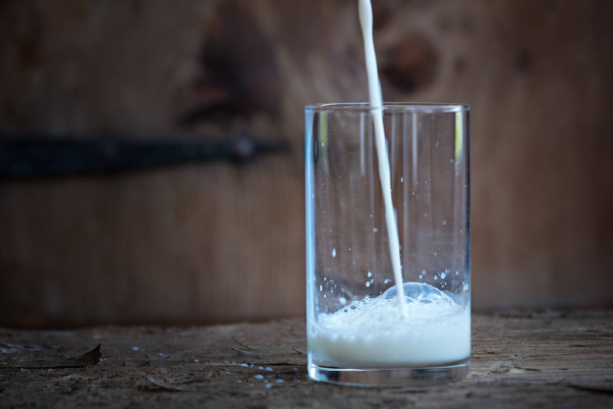 pouring milk in glass