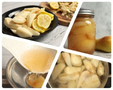 pear preserves collage