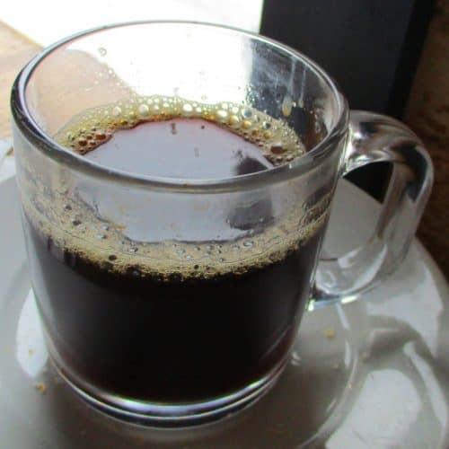 black coffee with cognac