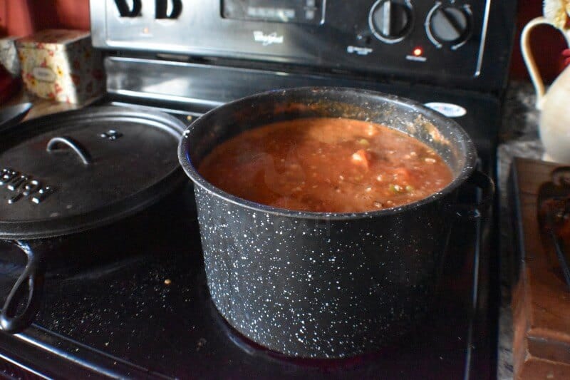 cooking sauce on the stove