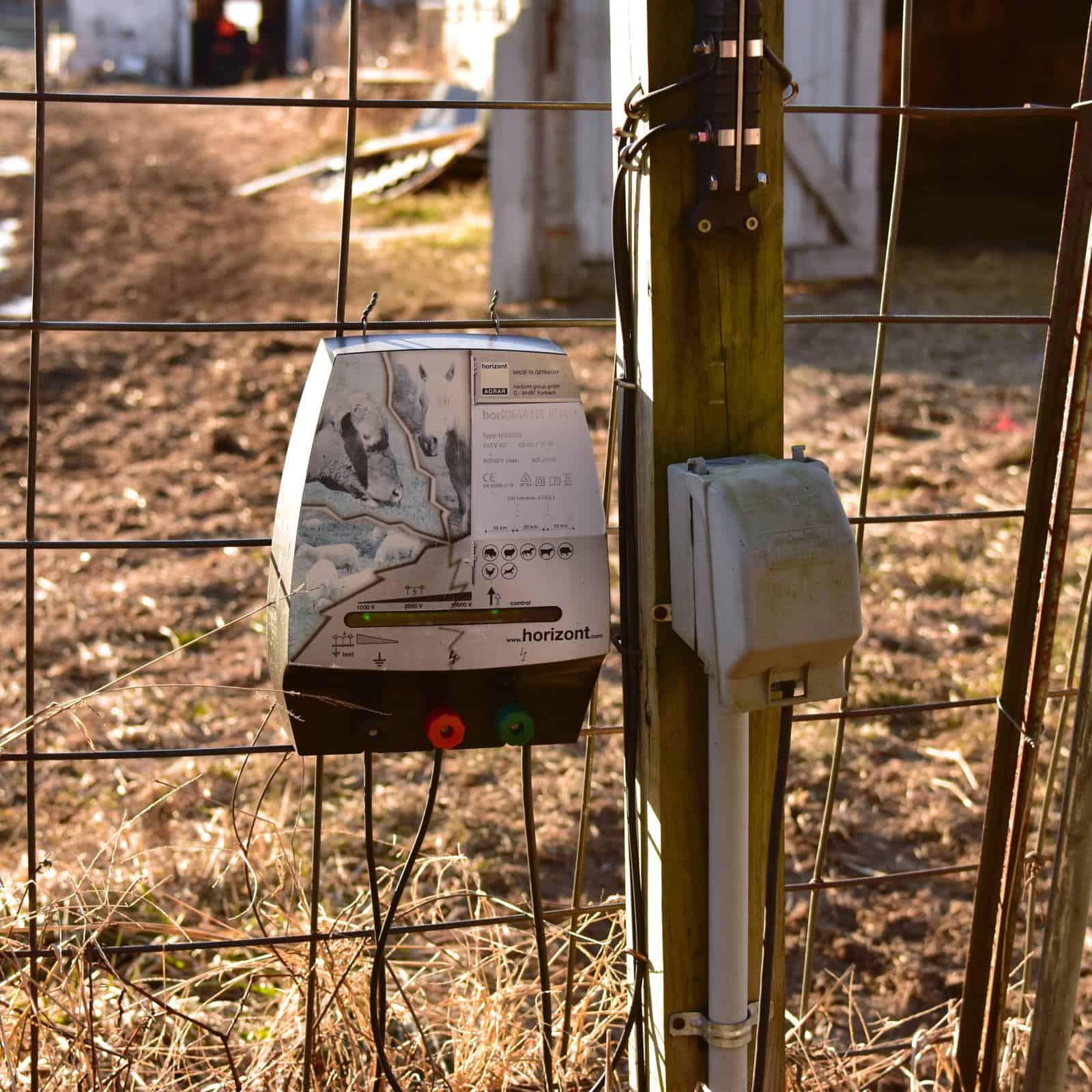 electric fence system up close