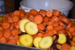 bucket of carrots ready to go