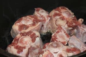 Oxtail ready to start browning.