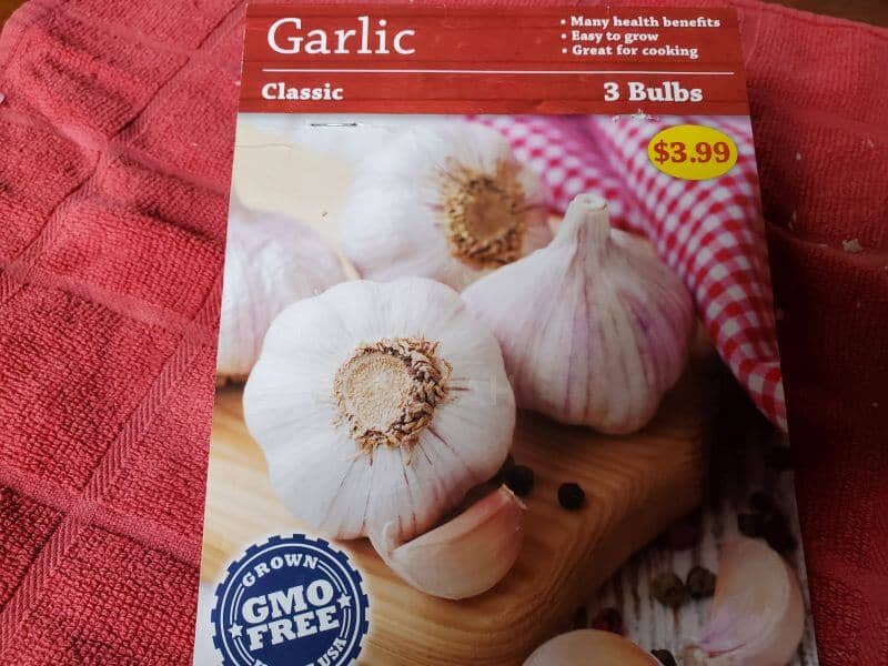 box of garlic bulbs