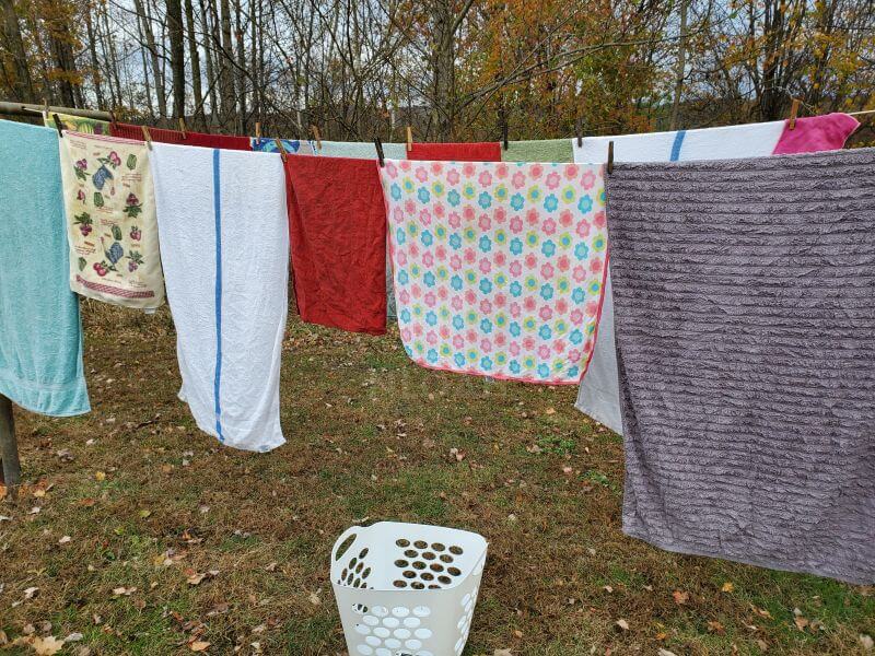 clothes on the clothesline