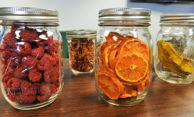 dried fruit in mason jars
