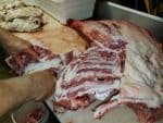 cutting bacon