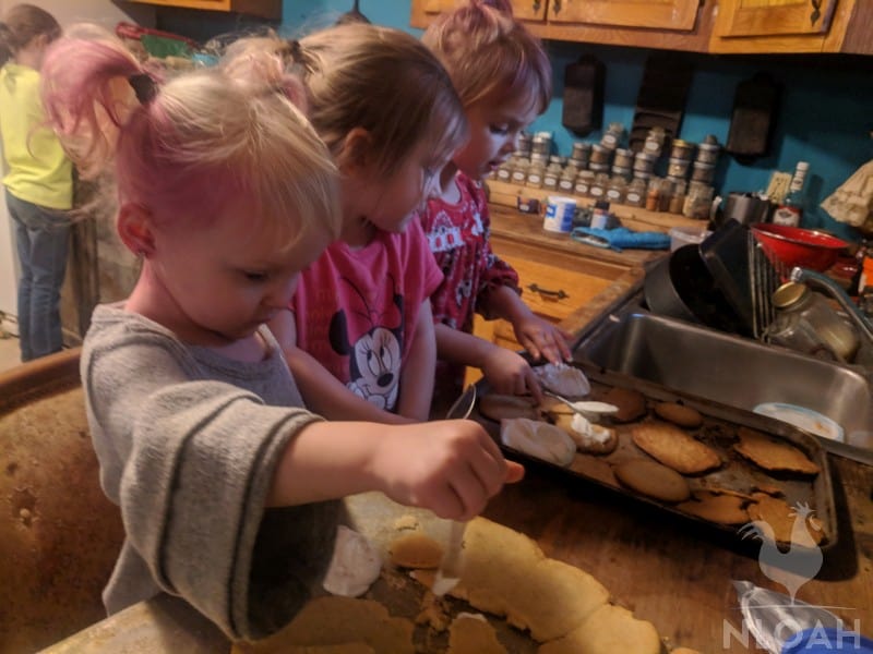 kids helping with making pastries
