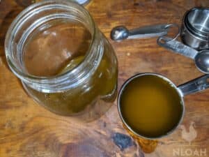 dandelion infused oil in jar
