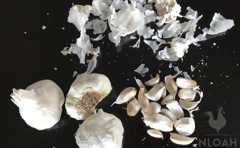 peeled garlic bulbs