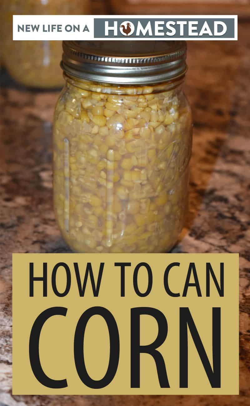 canning corn Pinterest image