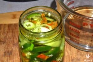peppers topped off with canning liquid