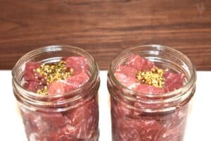 corned beef in jars ready for canning