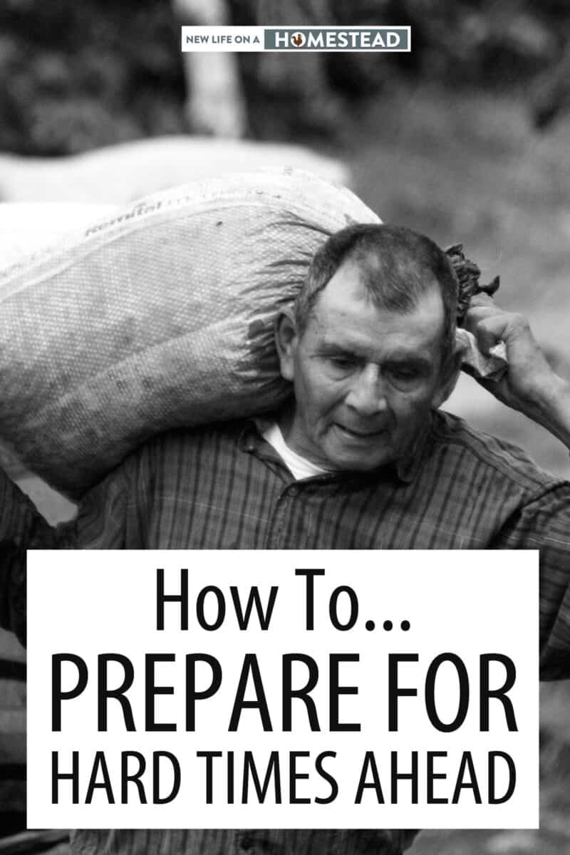 prepping for hard times Pinterest image