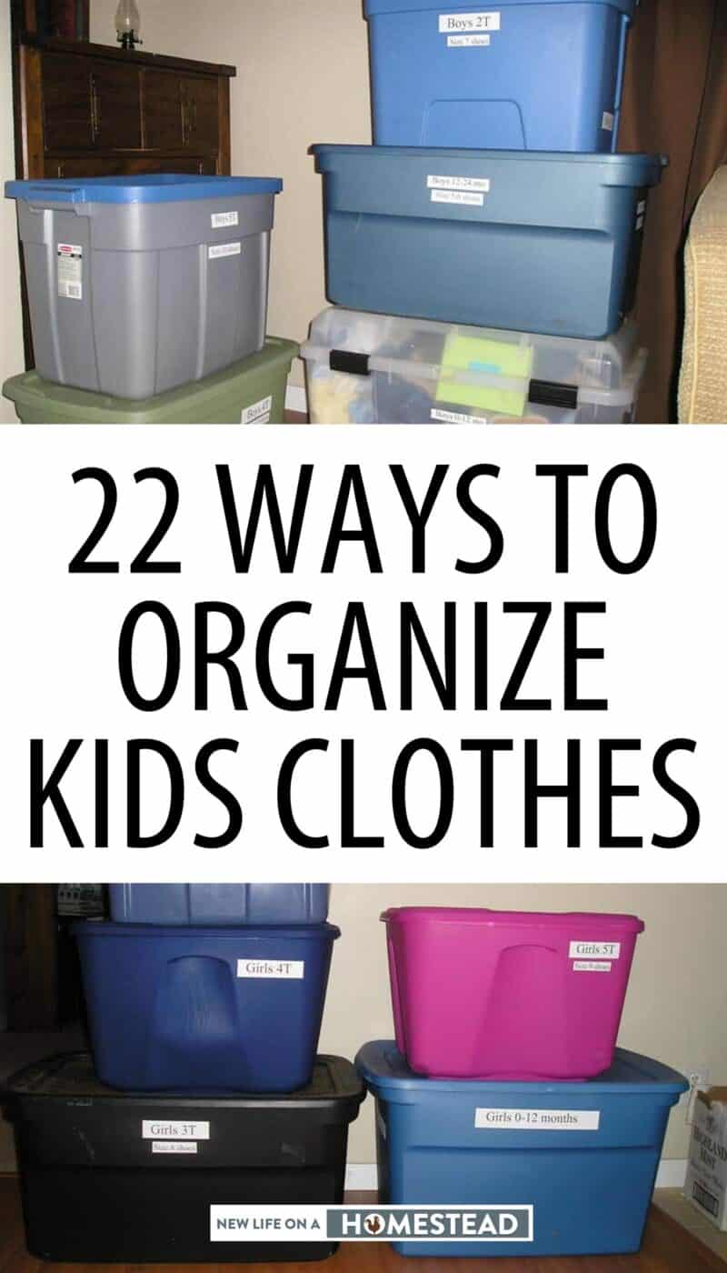 organizing kids clothes Pinterest image