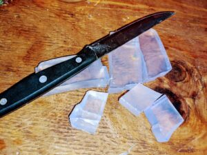 soap base and knife