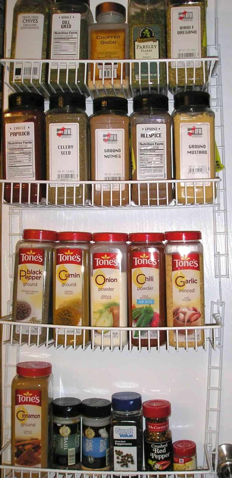 jars of bulk spices on shelves