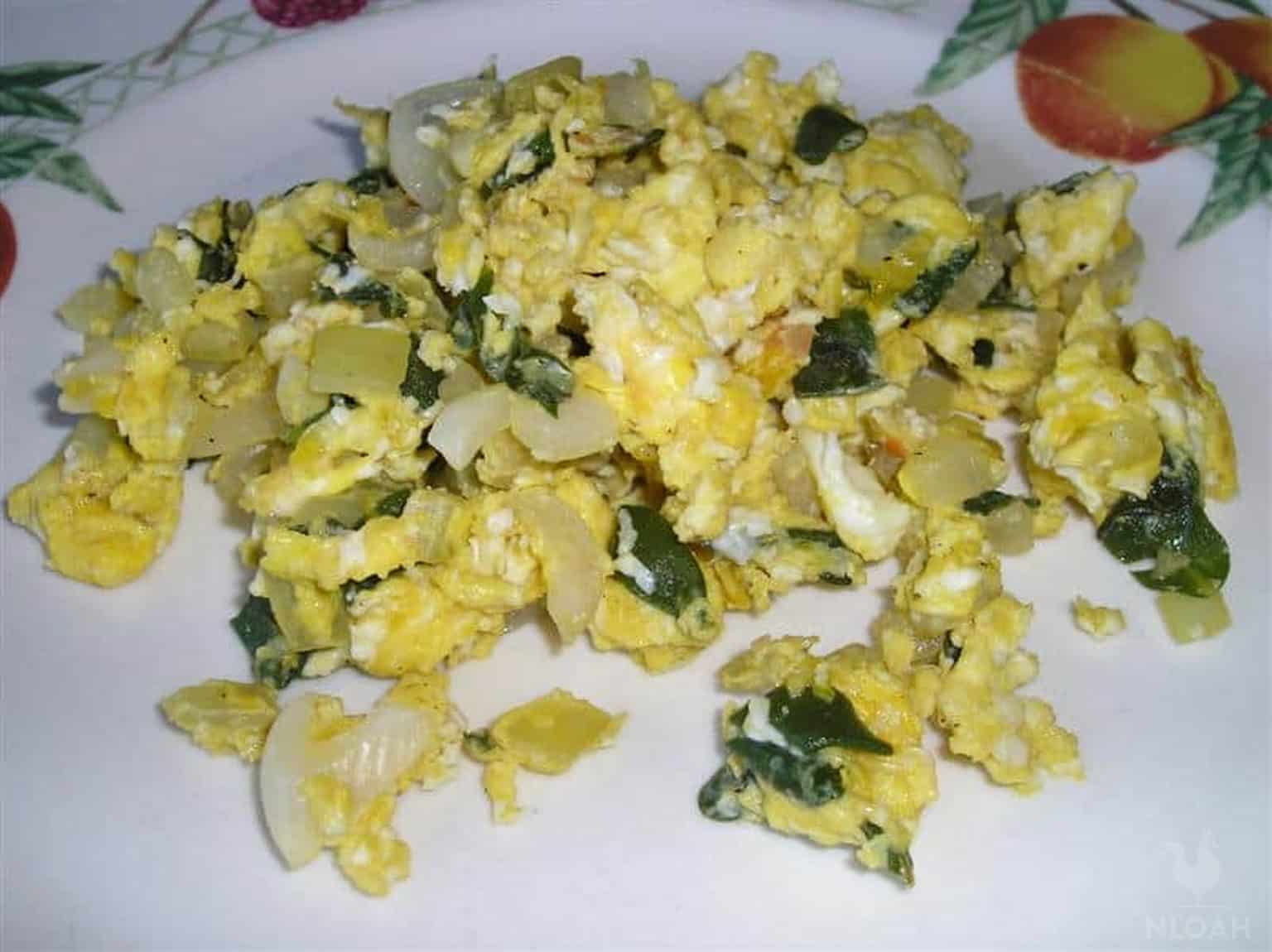 purslane with eggs