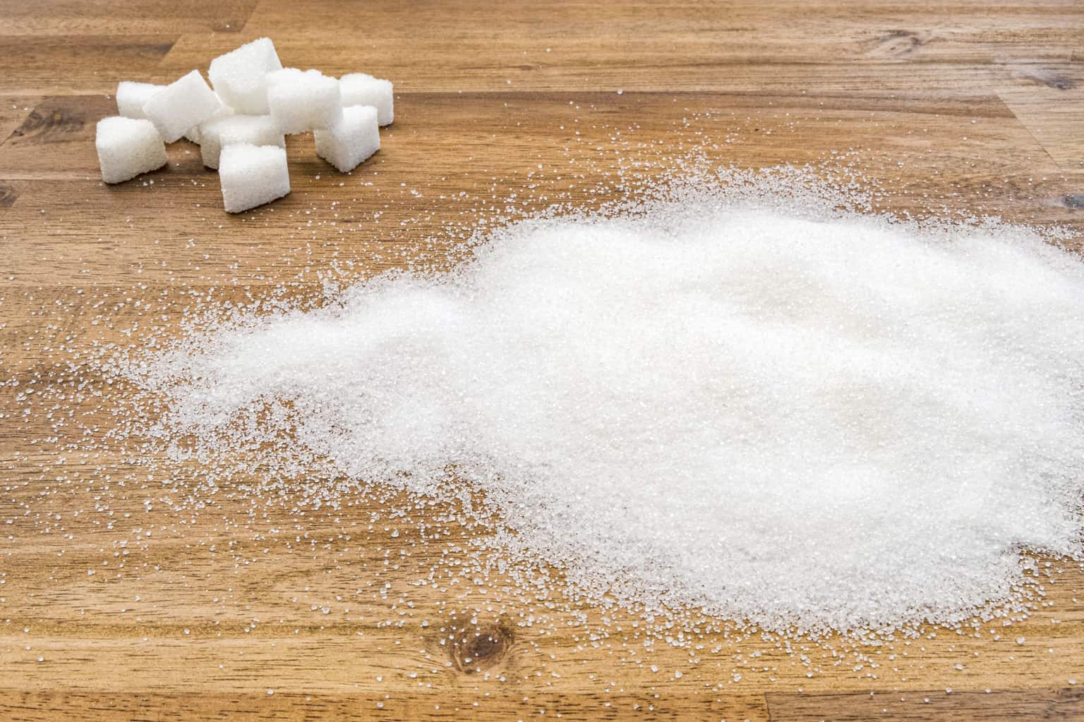 sugar spread on table