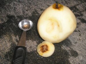 pear with bad spot removed