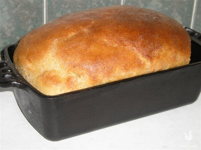 baked bread in baking pan