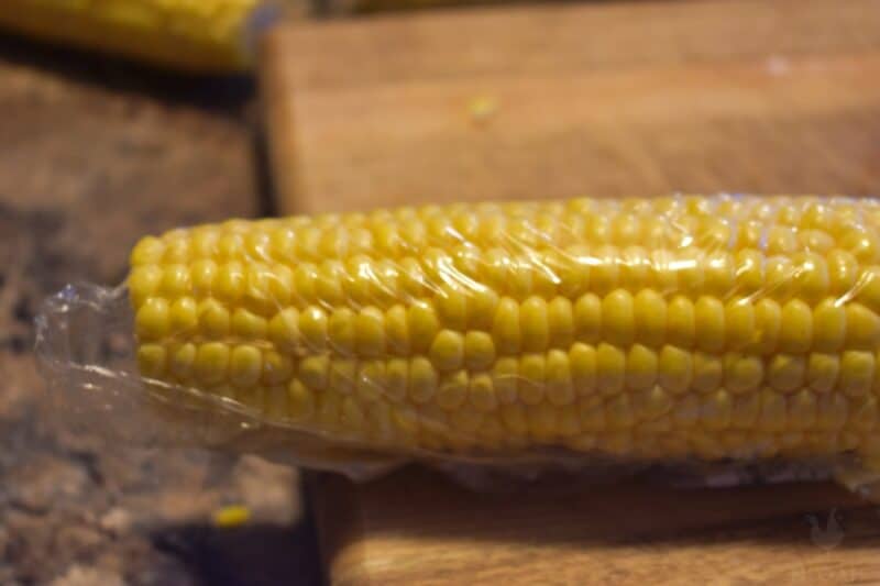 wrapping corn for freezing whole