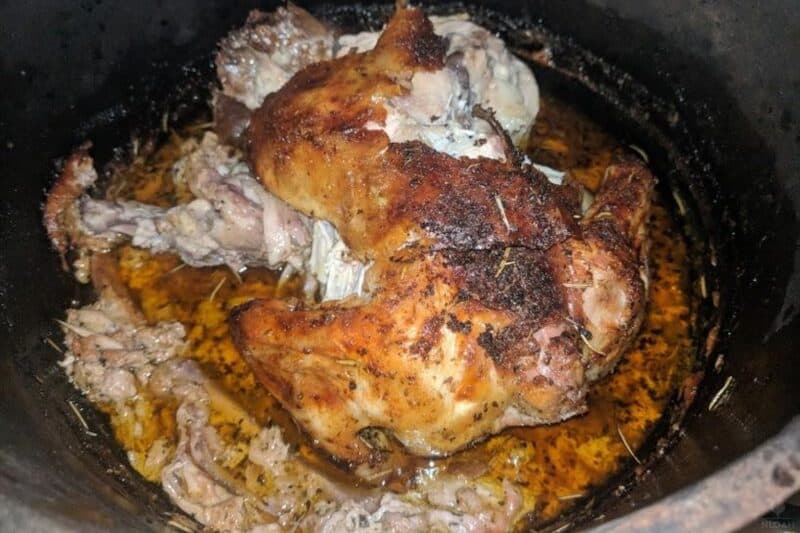 dutch oven whole roasted chicken with herbs