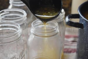 fill jars with chicken broth