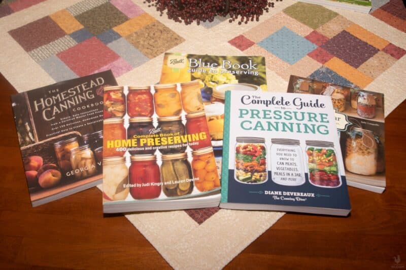 five paperback canning books