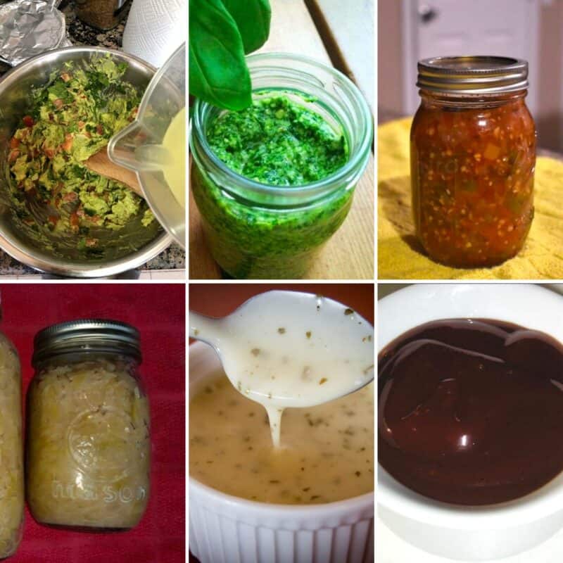 homemade condiments collage