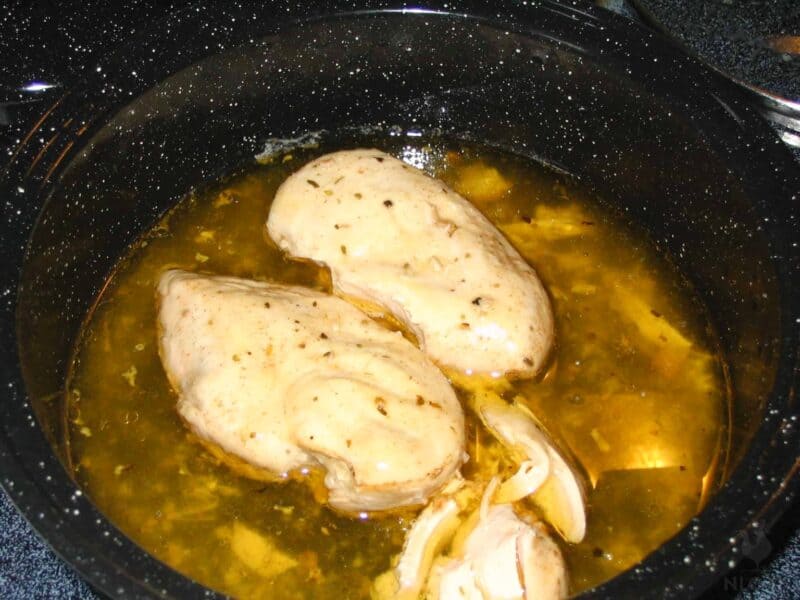 chicken cooking in Roaster