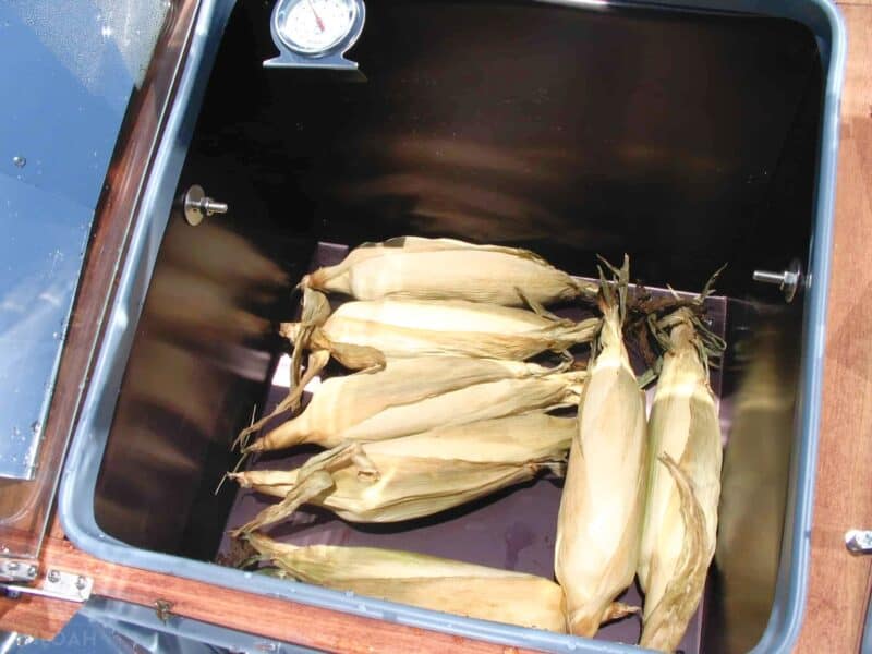 corn on the cob inside Sun Oven