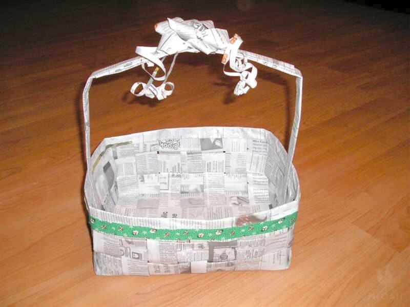 finished newspaper basket