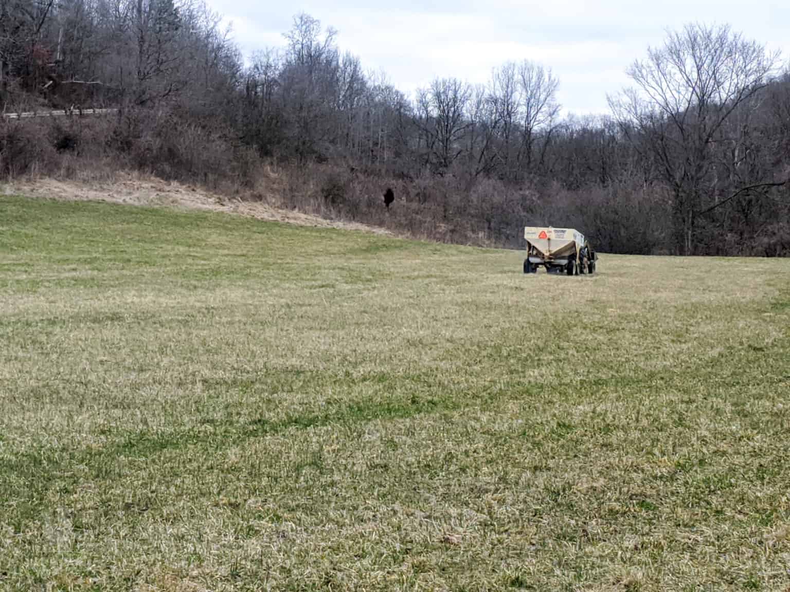 fertilizer truck on pasture