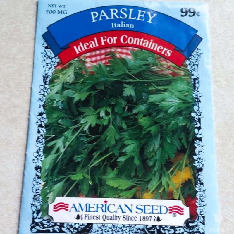flat leaf parsley seeds packet