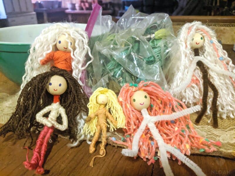 needle felting dolls of various sizes