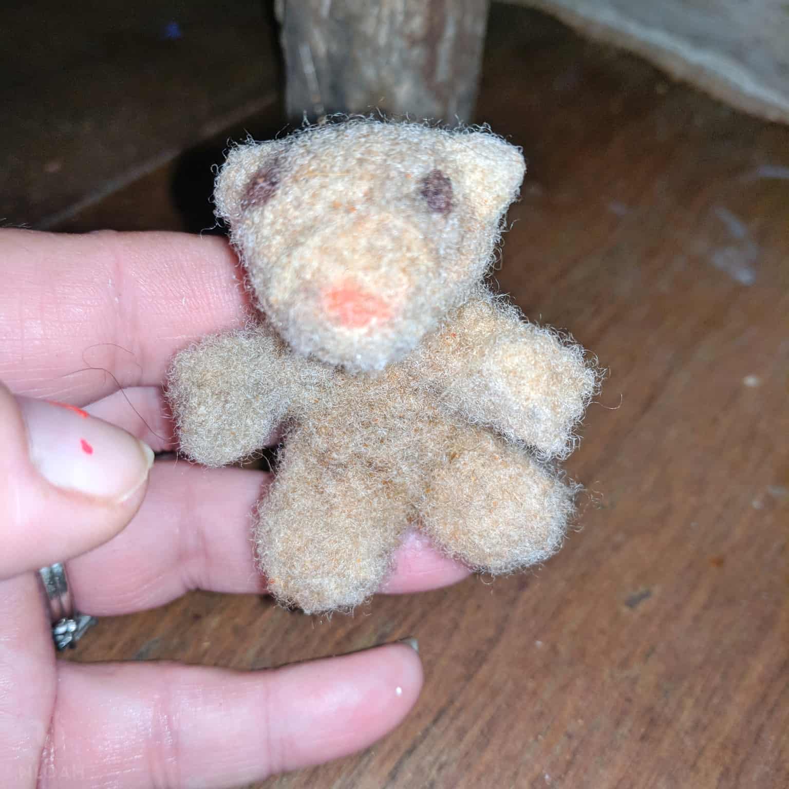 a small needle-felted bear