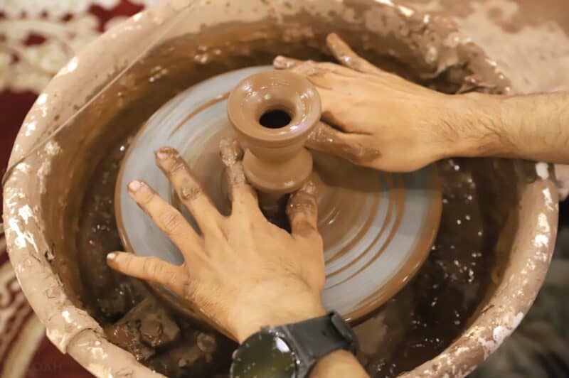 pottery wheel in action