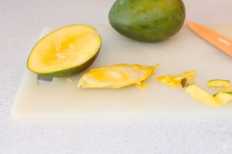 mango and seed on a table