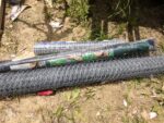hardware cloth laid into the trench