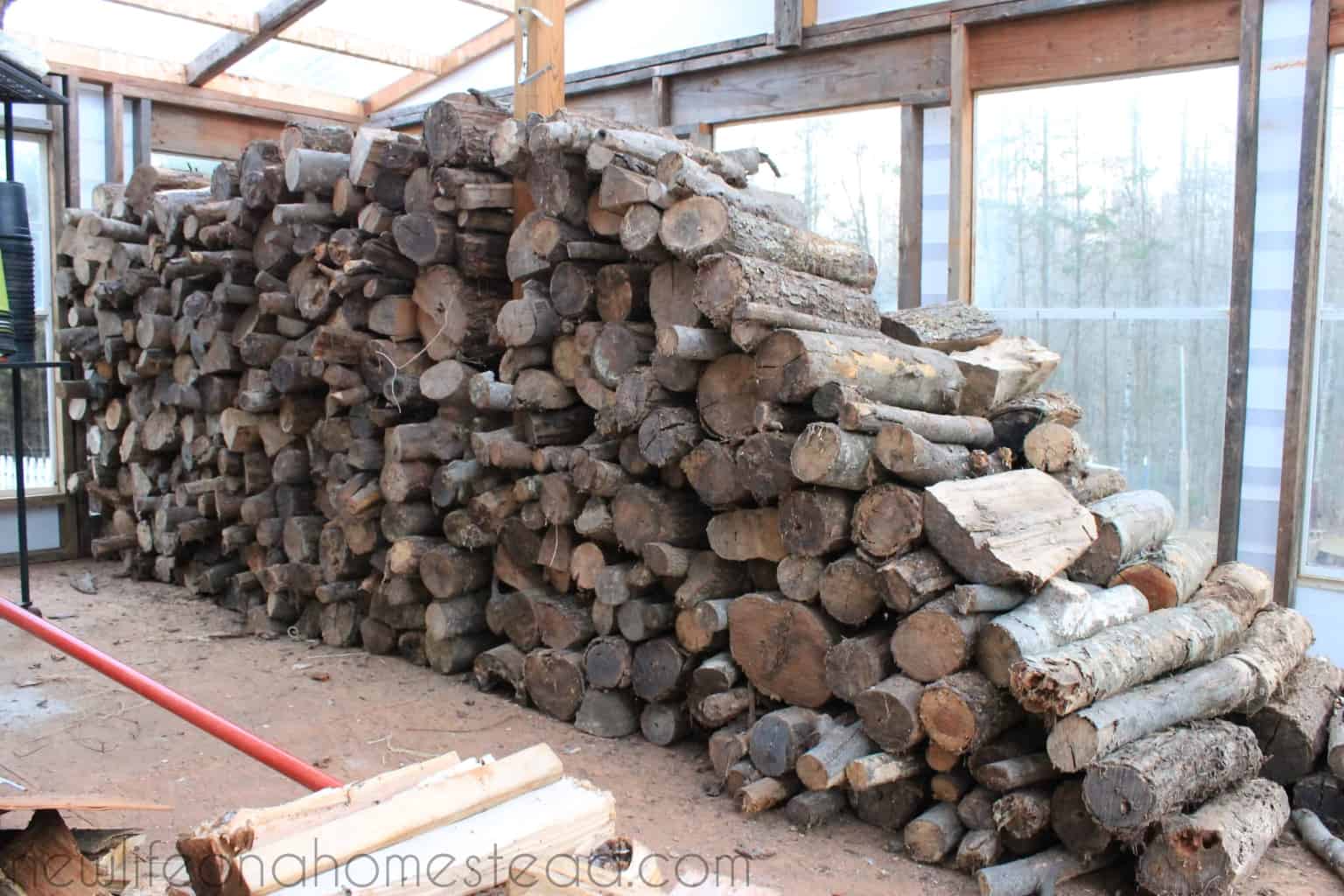 a wood pile
