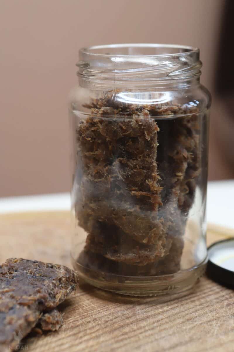 storing pemmican in a glass jar