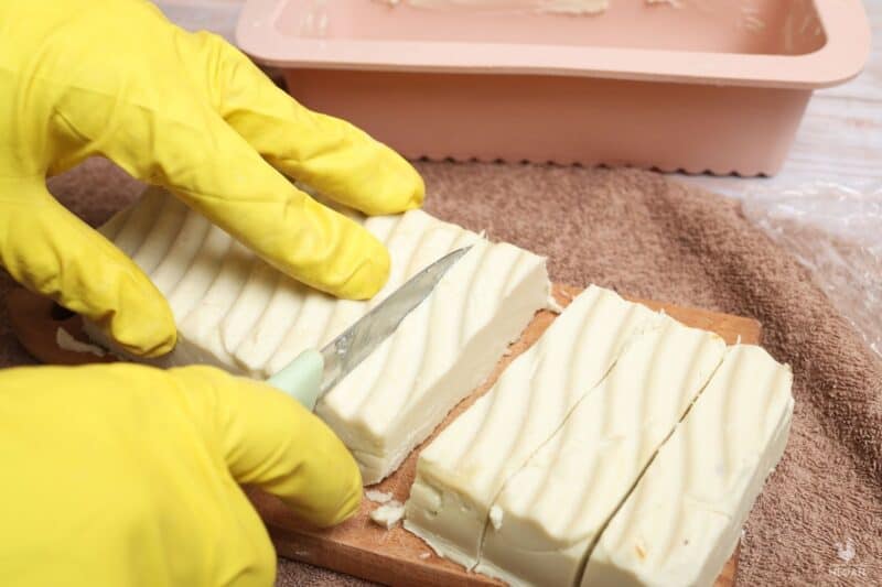 cutting the soap