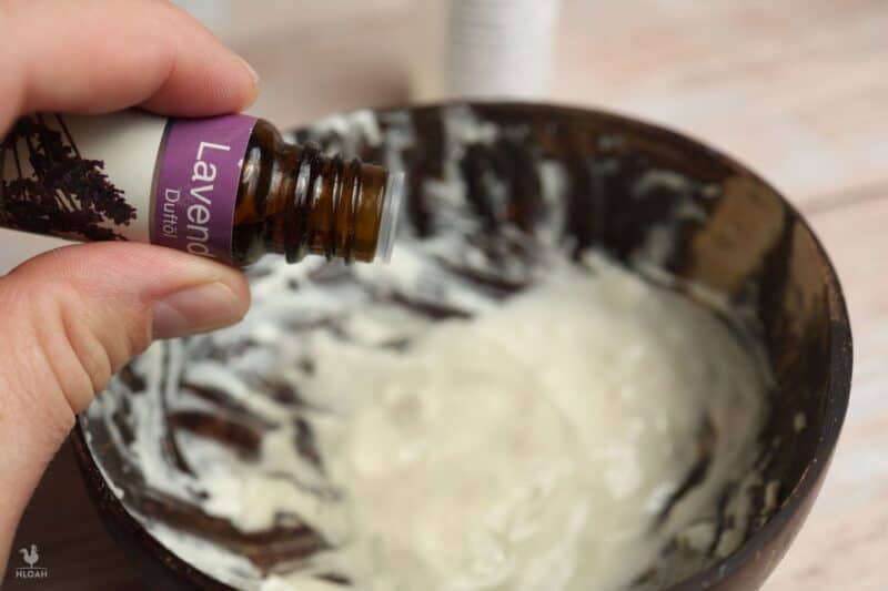 adding essential oils to mix