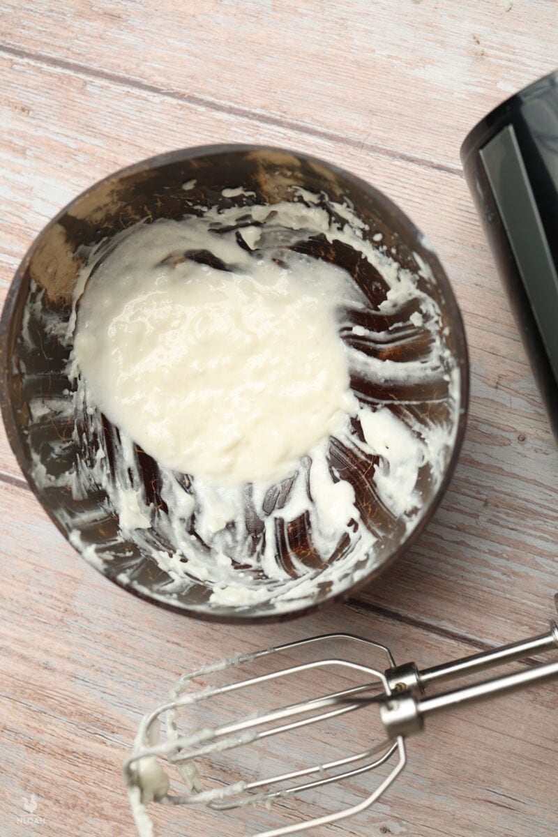 mixing shea butter and beeswax