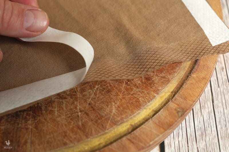 removing paper protection from hem