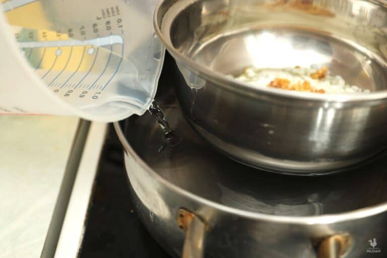 adding water to double boiler