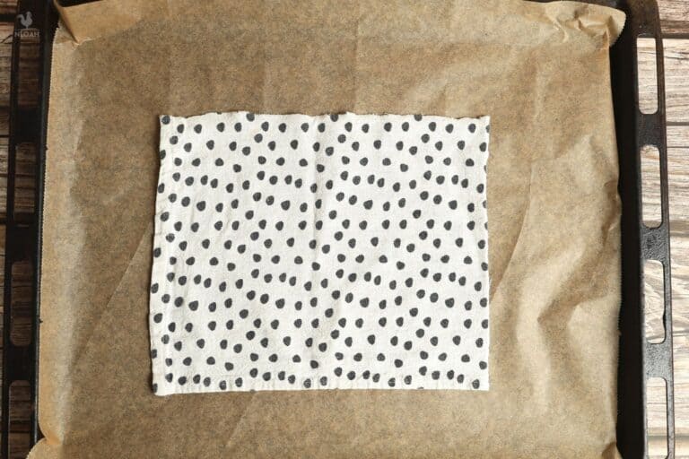 fabric inside baking sheet