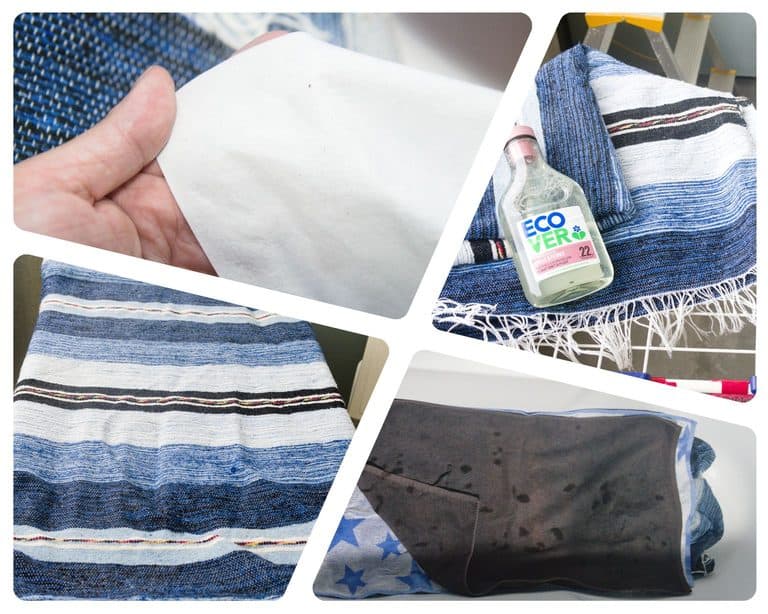 washing wool blanket collage
